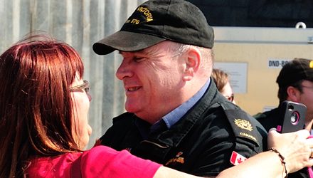 Families gather for the return of HMCS Victoria