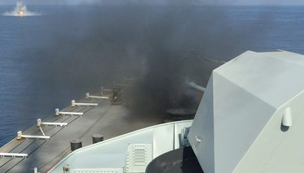 Fire off the starboard bow!