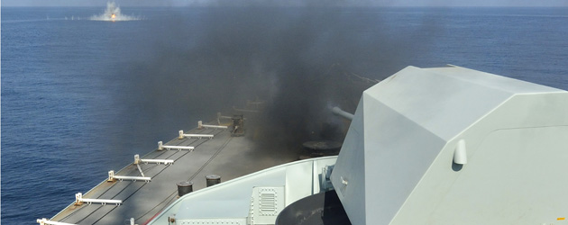 Fire off the starboard bow!