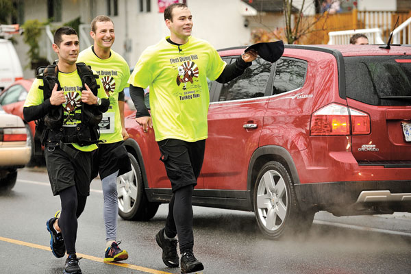 Divers run for turkeys and hampers