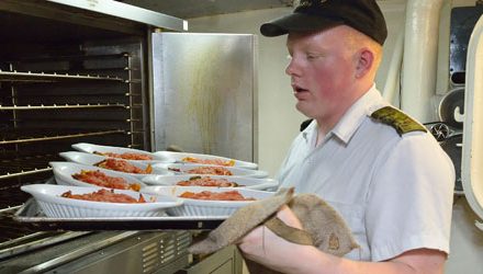 Feeding the crew of HMCS Regina