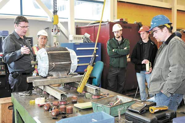 Camosun students feel the electricity  of industrial work
