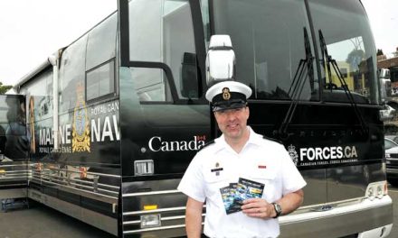 High tech navy bus ready to roll