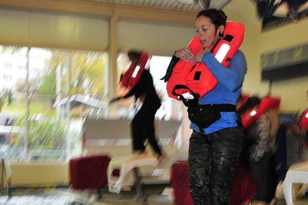 Fitness instructors ready for duty at sea