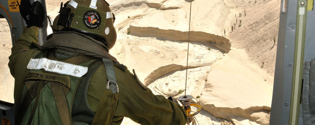 Flying over a desert wadi system