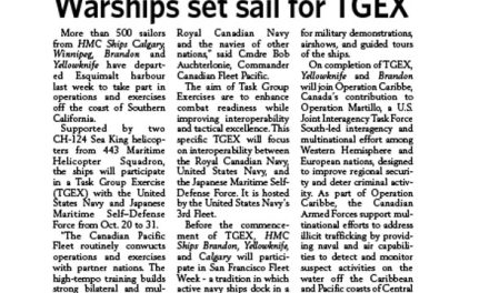 Warships set sail for TGEX