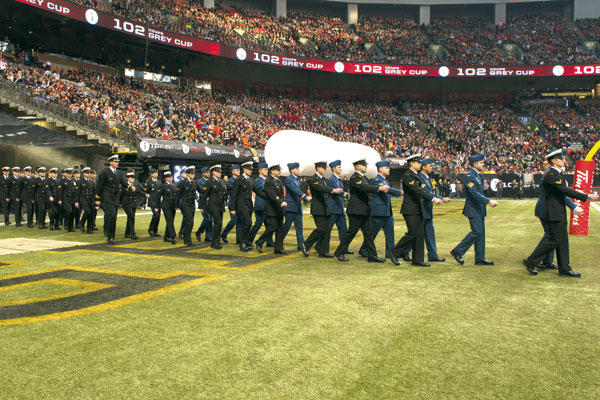 Grey Cup festivities include sailors and warship