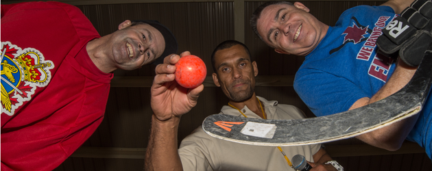 Friendly ball hockey game