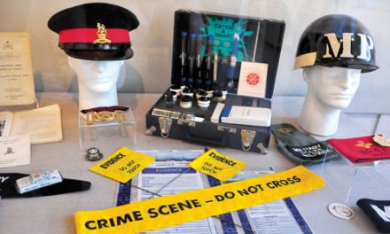Military Police centre  of museum’s new exhibit
