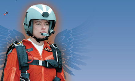 Trailblazer and angel in an orange jumpsuit retires