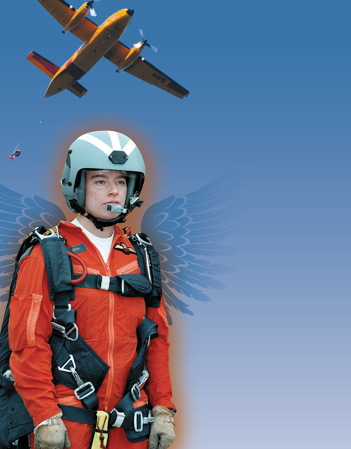 Trailblazer and angel in an orange jumpsuit retires