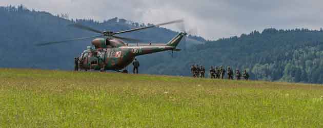 Boarding a W3 Falcon Helicopter