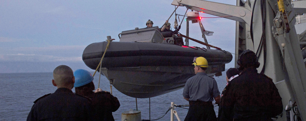 Picking up the RHIB