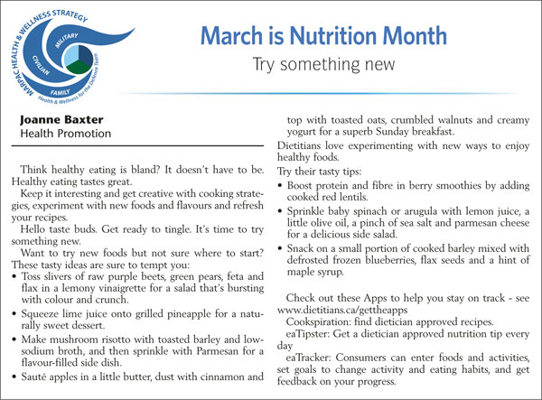 Nutrition Month – Try something new