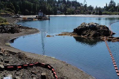 Ready to boom, DND employees contain harbour fuel spill