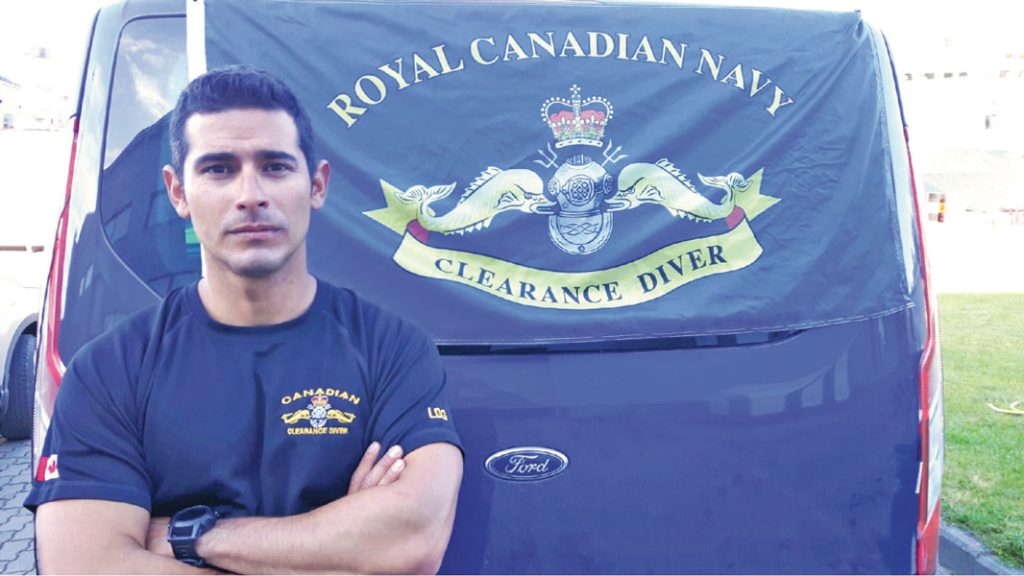 Photo by Lt(N) Joel Cormier Leading Seaman Hector Ladron de Guevara from Fleet Diving Unit (Pacific) recently deployed on Operation Open Spirit 2016 in Lithuania.