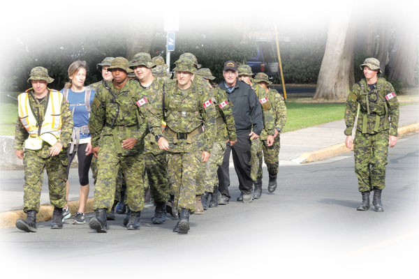 Supervisors join marchers to experience the grind