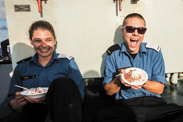 Calgary sailors enjoy sundaes on Sunday