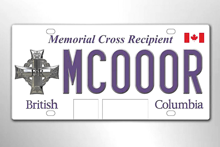 B.C. launches Memorial Cross licence plates