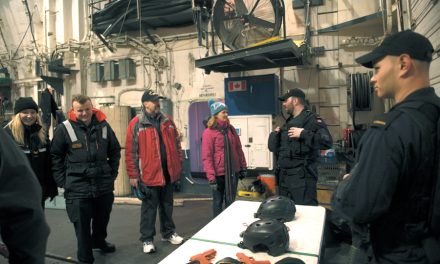 Family and friends climb aboard HMCS Winnipeg