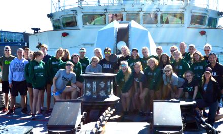 Student athletes from Regina tour namesake warship
