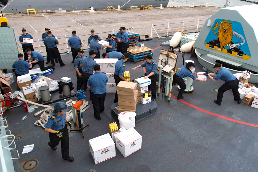 HMCS St. John’s brings humanitarian relief