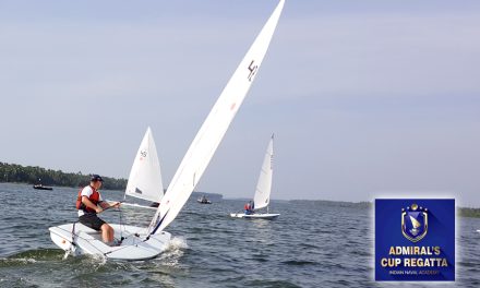 Sailing regatta hooks young officer