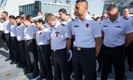 Crews unite to honour ANZAC Day