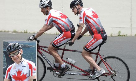 Blind veteran tackles biking