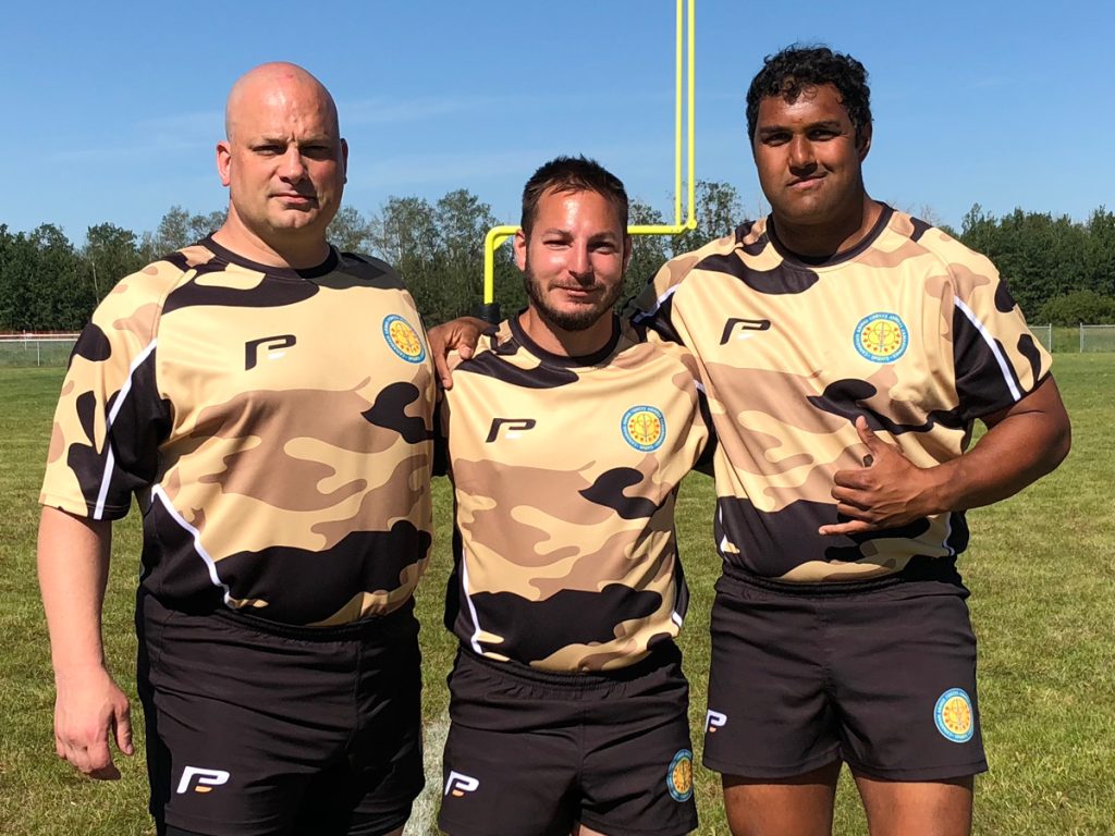 Rugby players from the base