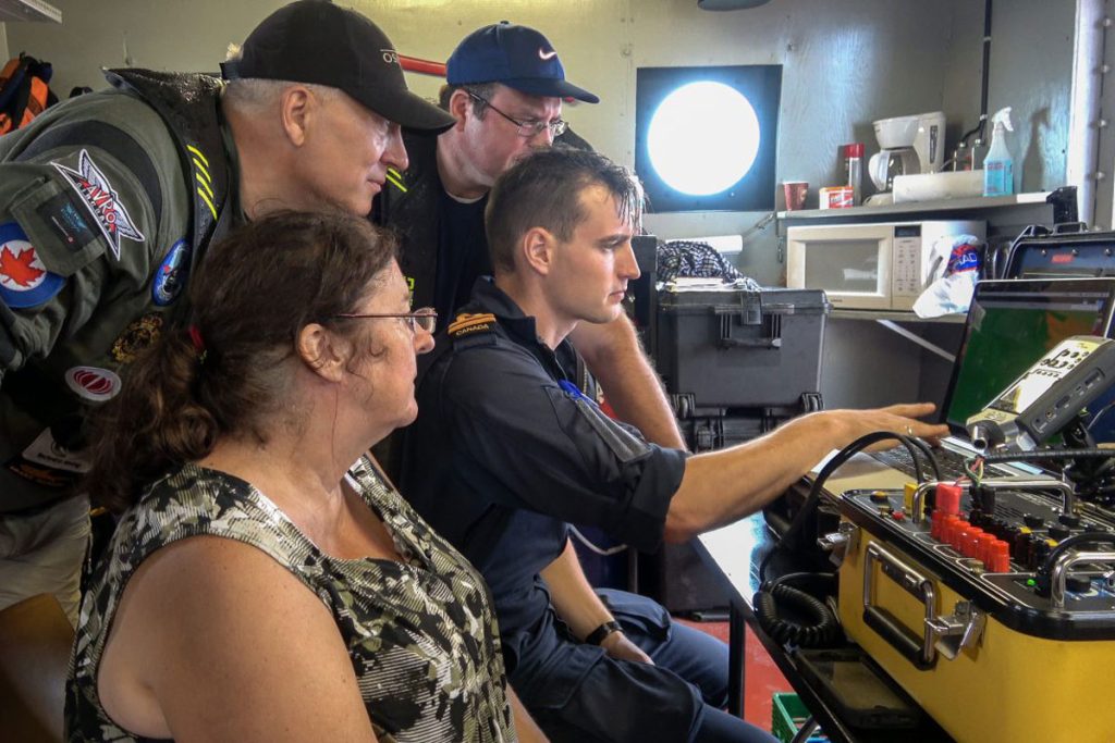 A team of eight divers from Fleet Diving Unit (Atlantic) assisted OEX Recovery Group on its Raise the Arrow project from Aug. 8 to 10. Divers inspected sites in Lake Ontario that were identified as possible resting places for free-flight test models of the Avro CF-105 Arrow. Photo by OEX Recovery Group