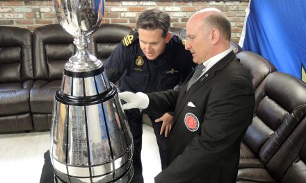 Grey Cup touches down