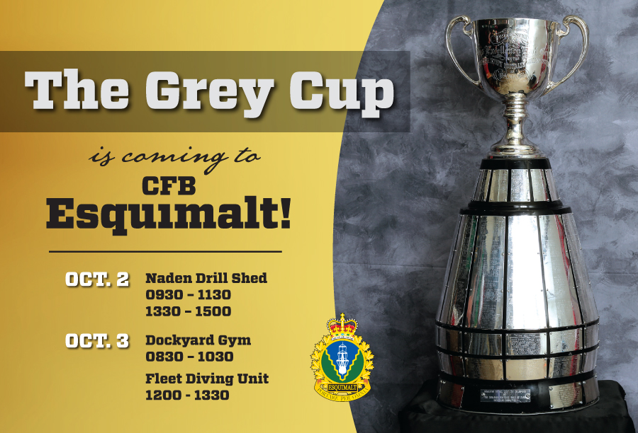 Grey Cup touches down in Esquimalt