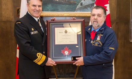 HMCS Kootenay survivor receives Wound Stripe 49 years after engine room explosion