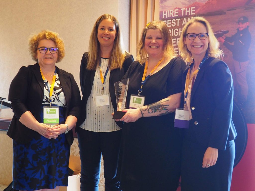 Local educators and employees from CFB Esquimalt were honoured recently with a Provincial Industry Partner of the Year Award (2018) by the Co-Operative Education and Work-Integrated Learning BC/Yukon. From the left: Heather Workman