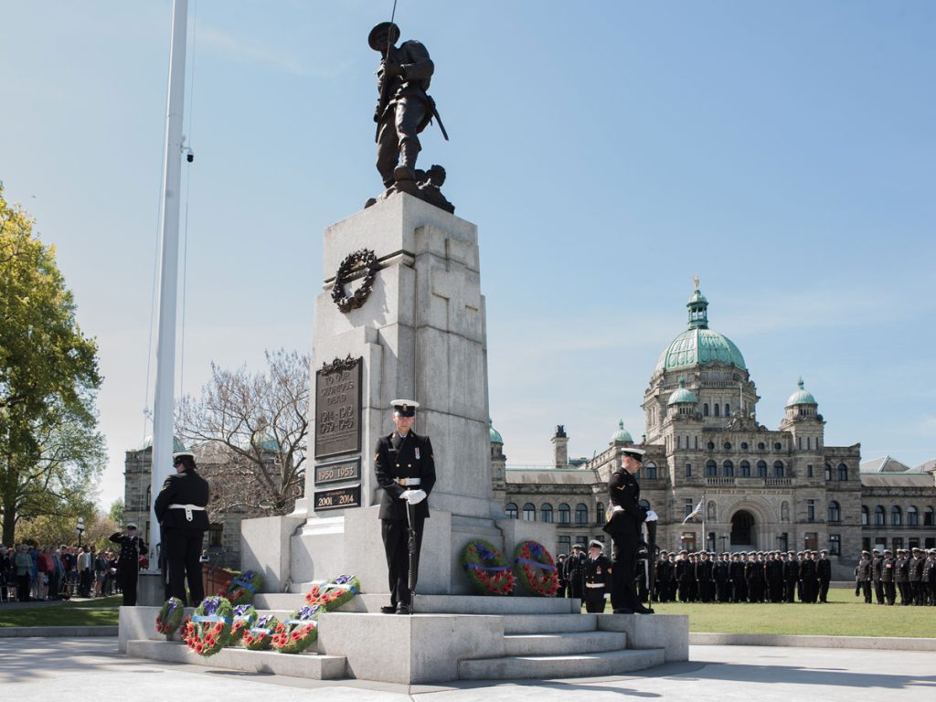 Members of Royal Canadian Navy participate in the Battle of the Atlantic Service. Photo by LS Brendan Gibson