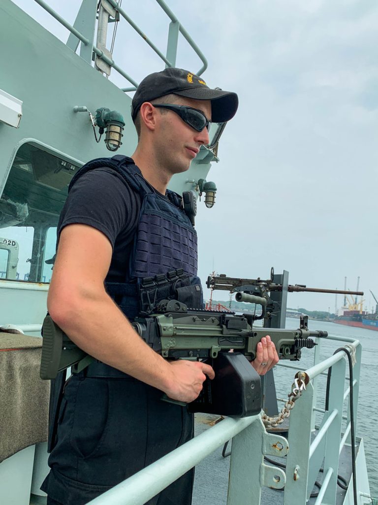 A sailor assumes force protection duty.