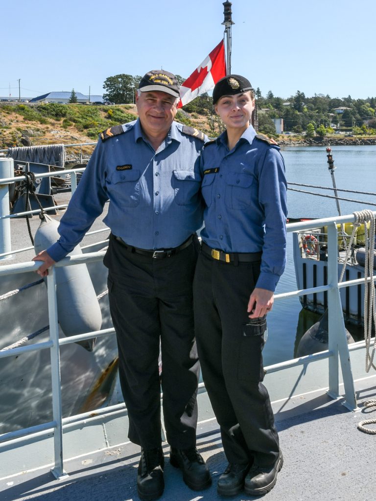 Father and daughter: LS Iouri Ioganov and LS Victoria Ioganov. Photo by SLt M.S. Déry