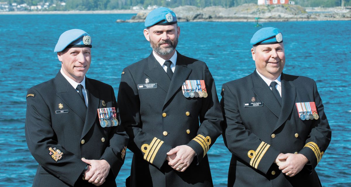 HMCS Vancouver command team shares United Nations connection