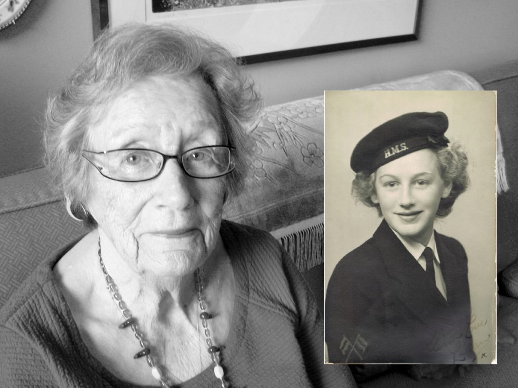 Lilian Harper Phibbs today and in 1945 at age 18.