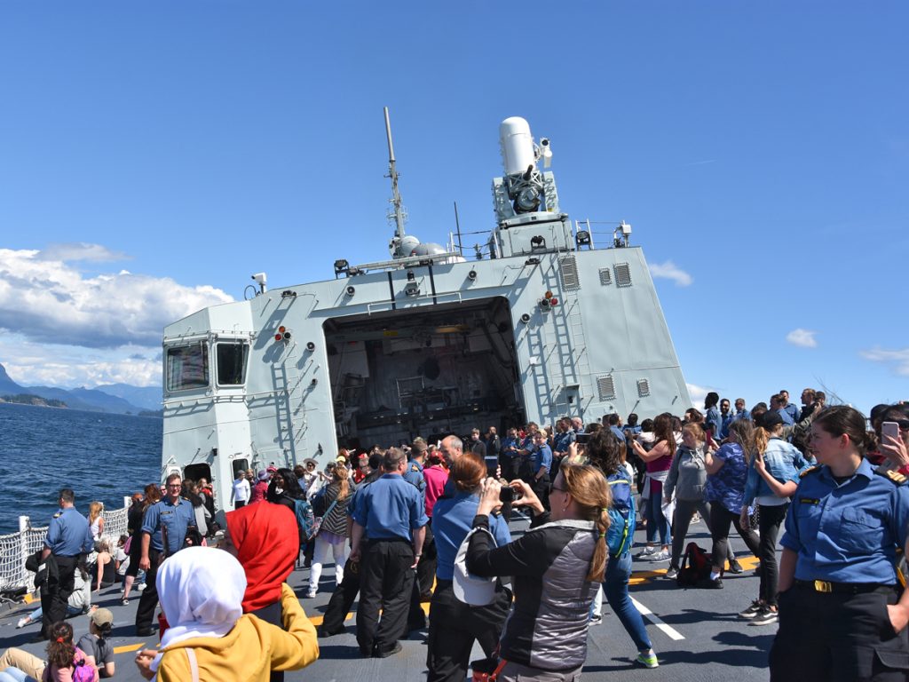 This Is You participants step aboard HMCS Winnipeg