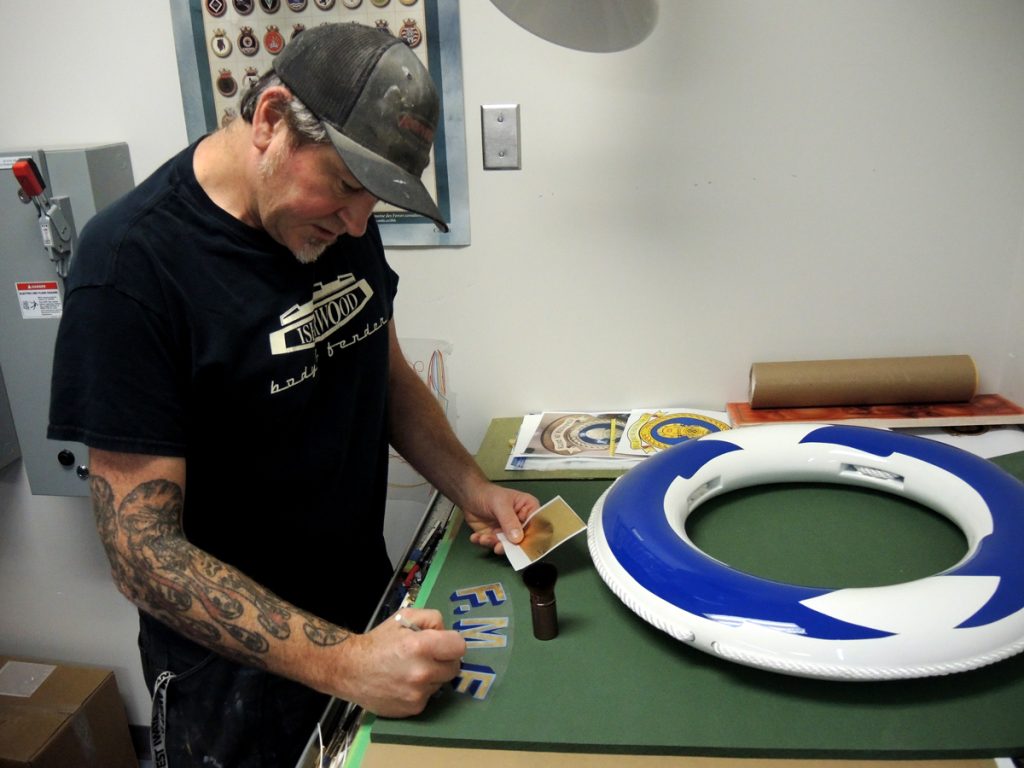 Ryan Yeomans works on a Kisbee ring in his Fleet Maintenance Facility work shop. Photo by Peter Mallett