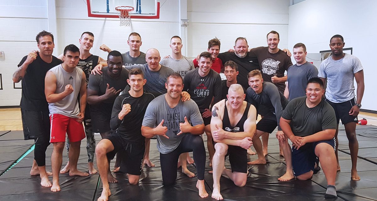 Navy grapplers training for competition