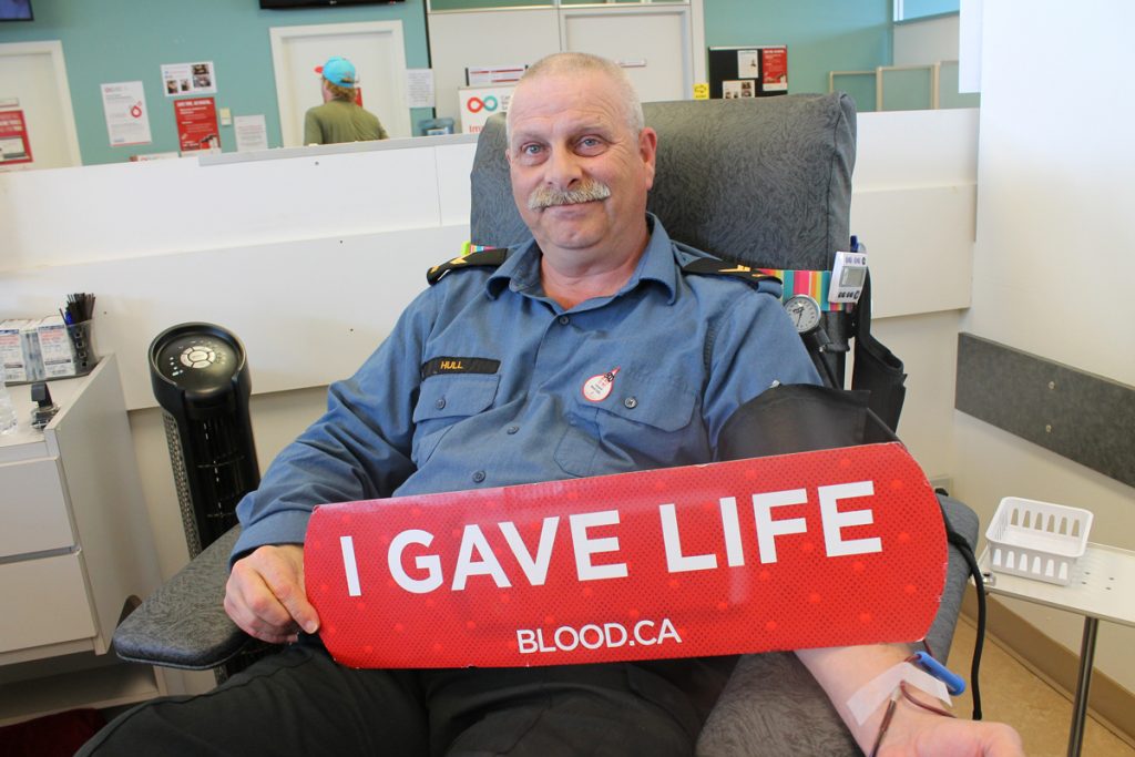 It’s just another day at the blood bank for LS Robert Hull. What’s unique is it is his 500th donation.