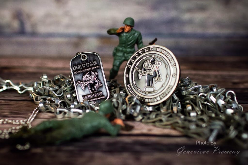 Battle Buddy coin along with Dog Tags created by Leading Seaman (Retired) Debbi Ferguson