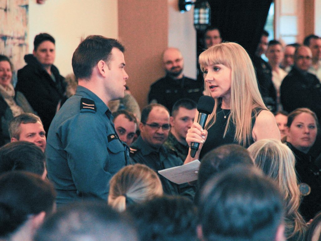 Comedian and entertainer Jessica Holmes filled the room in Tribute Tower as she mixed in plenty of comedy while sharing her story of struggling with depression.  Photo by Ryan Melanson
