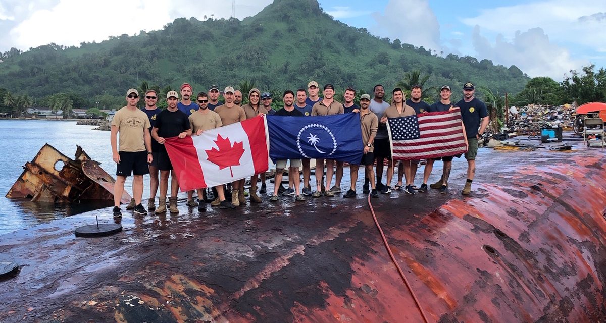 Clearance divers assist in Micronesia ship salvage