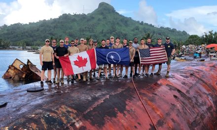 Clearance divers assist in Micronesia ship salvage
