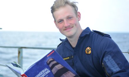 Sailor undertakes at sea work and homework