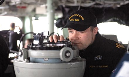HMCS Calgary officer tackles “board” with success